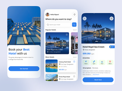 Hotel Booking Mobile App android app android app design booking app branding design graphic design hotel book hotel mobile app ios app ios app design logo mobile app mobile app ui design mobile uiux popular design travel design trendy design ui ui design uiux