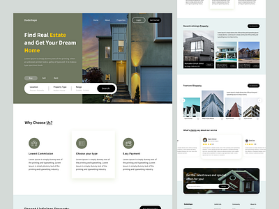 Real Estate Website Landing Page android app design branding design house booking house buy house rent illustration ios app design latest design logo mobile app mobile app ui design mobile uiux real estate trendy design ui ui design uiux design website website design