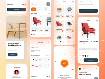 Furniture eCommerce mobile app design