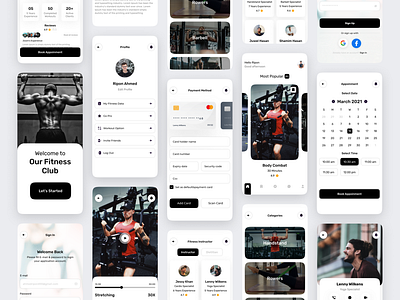 Fitness Mobile App Concept 3d android app design animation branding design fitness app graphic design gym app design illustration ios app design letast design logo mobile app mobile app ui design mobile uiux motion graphics trendy design ui ui design yoga app design