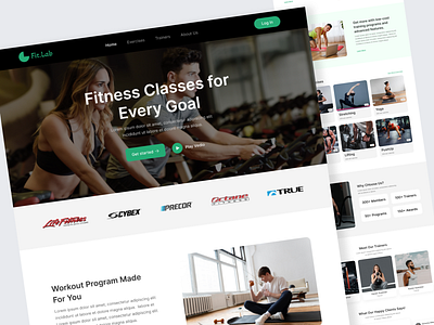 Fitness Website Landing Pade 3d animation branding fitness graphic design gym illustration landing page latest design logo motion graphics popular sports trendy design ui ui design uiux ux website yoga