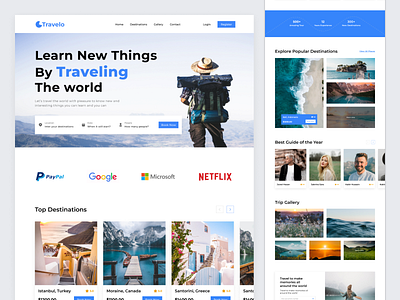 Travel Website Landing Page Concept advanture agency booking branding graphic design home page landing page logo tourism travel trip ui ui design user interface ux ux design vacation website
