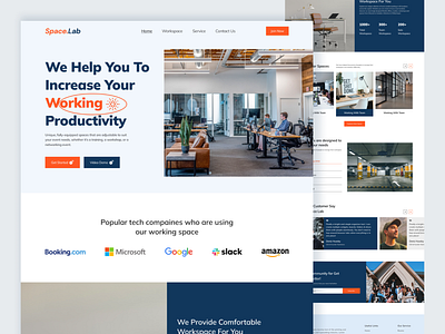 Co-Working Landing Page Design booking branding design graphic design home page illustration landing page latest logo muslim rent ripon trendy ui ui design uiux ux ux design website workspace