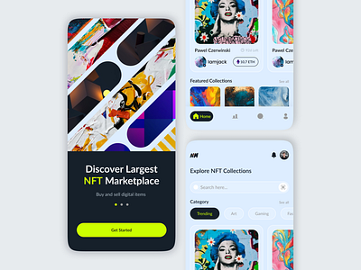 NFT Marketplace Mobile App UI