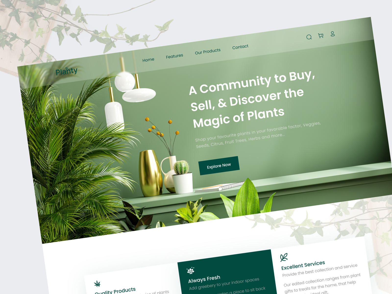 Plant Shop site Landing Page Design by Muslim Uddin on Dribbble