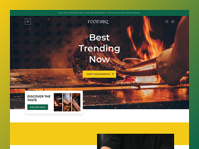 BBQ Website Landing Page Design 3d animation bbq branding design food graphic design home page illustration landing page logo motion graphics muslim party ripon ui ui design ux vector website