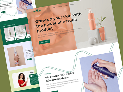E-Commerce Beauty Product Landing Page animation beauty branding graphic design homepage illustration landingpage logo motion graphics product trendy uidesign uiuxdesign uxdesign vector website