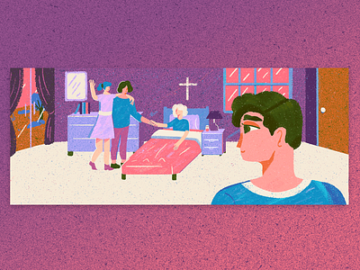 Narratively | Grandma’s Dementia Made Her Forget Her Homophobia color block colorful editorial illustration lgbtq love relationships texture