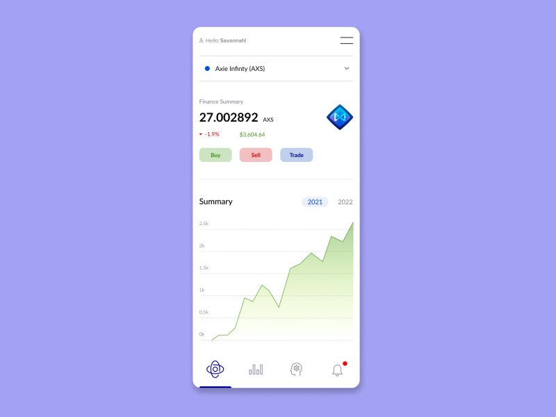 Axie Infinity Wallet Screen by Nat Nud on Dribbble