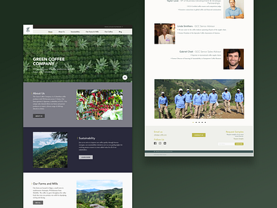 Green Coffee Company Desktop Screens web design