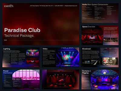 Paradise Club technical deck branding deck gradient information slideshow