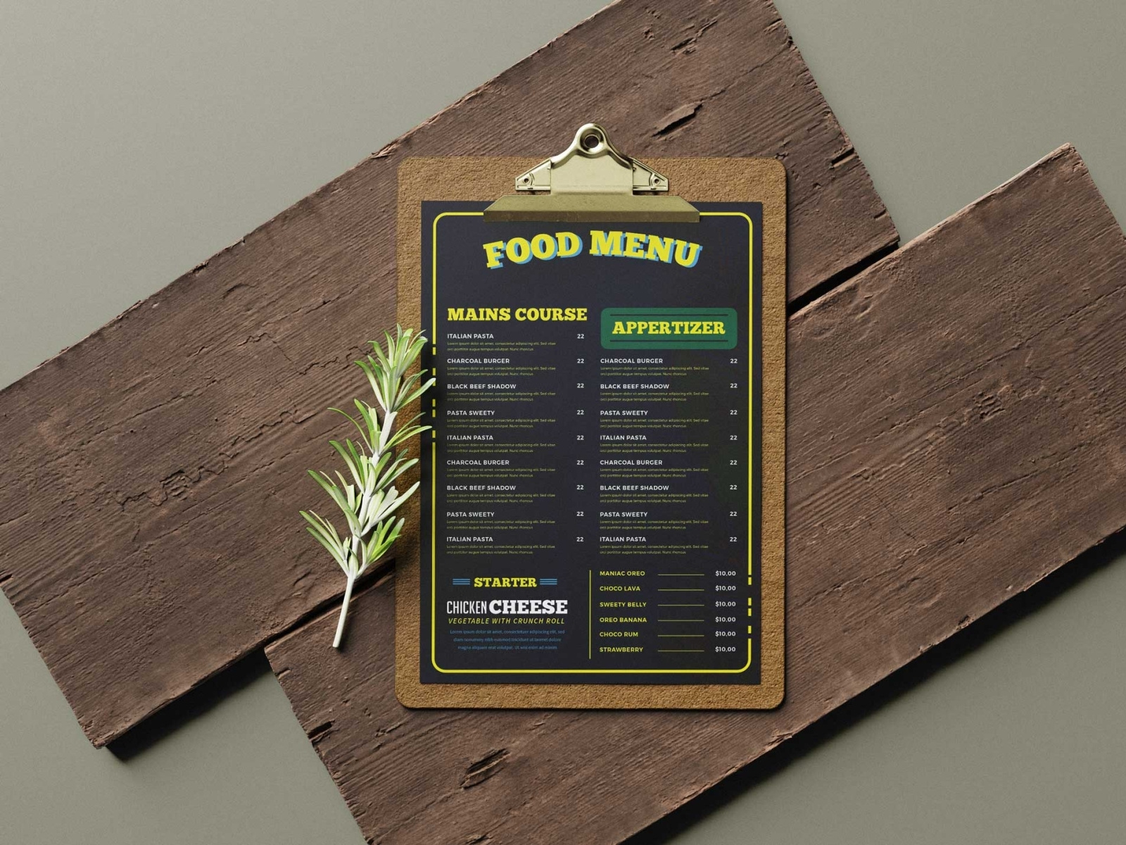 Food Side Menu Design Template by Muskan on Dribbble
