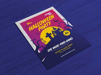 Haunted House Party Halloween Flyer 2020 2020 design free free mockup latest mockup new premium psd psd mockup