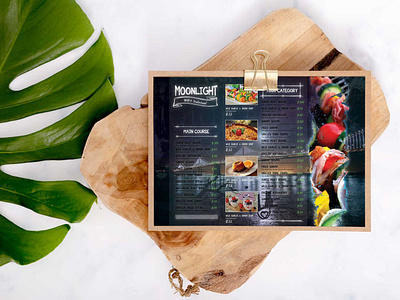 Moon light Restaurant Poster Tabloid Menu Design