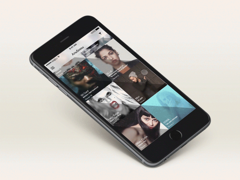 Player concept albums design ios music player song