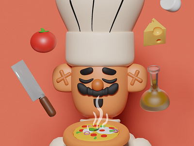 Pizza Yollo 3d 3d art art blender character food food illustration pizza