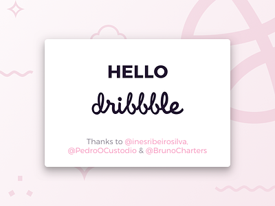 Hello Dribbble card debut dribbble first hello shot