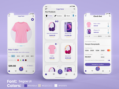 E-commerce app graphic design ui