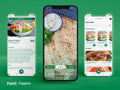 Food order mobile app graphic design ui