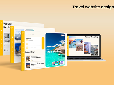 Travel website graphic design ui