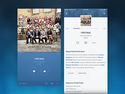 Pandora UI Update app clean ios iphone 6 layout music pandora ui user interface