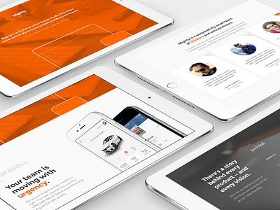 Mighty Site Teaser flat grid ipad layout marketing mockup ui web