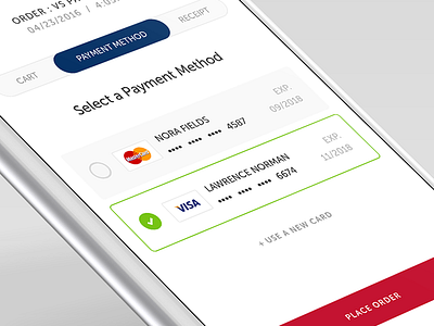 Payment Selection Screen