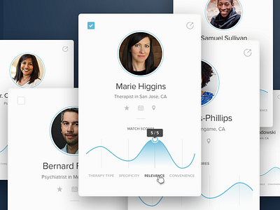 Provider Profile Cards bright clean flat health healthcare light medical ui webapp