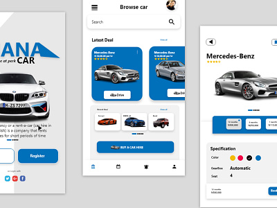 Car rent ui/ux design