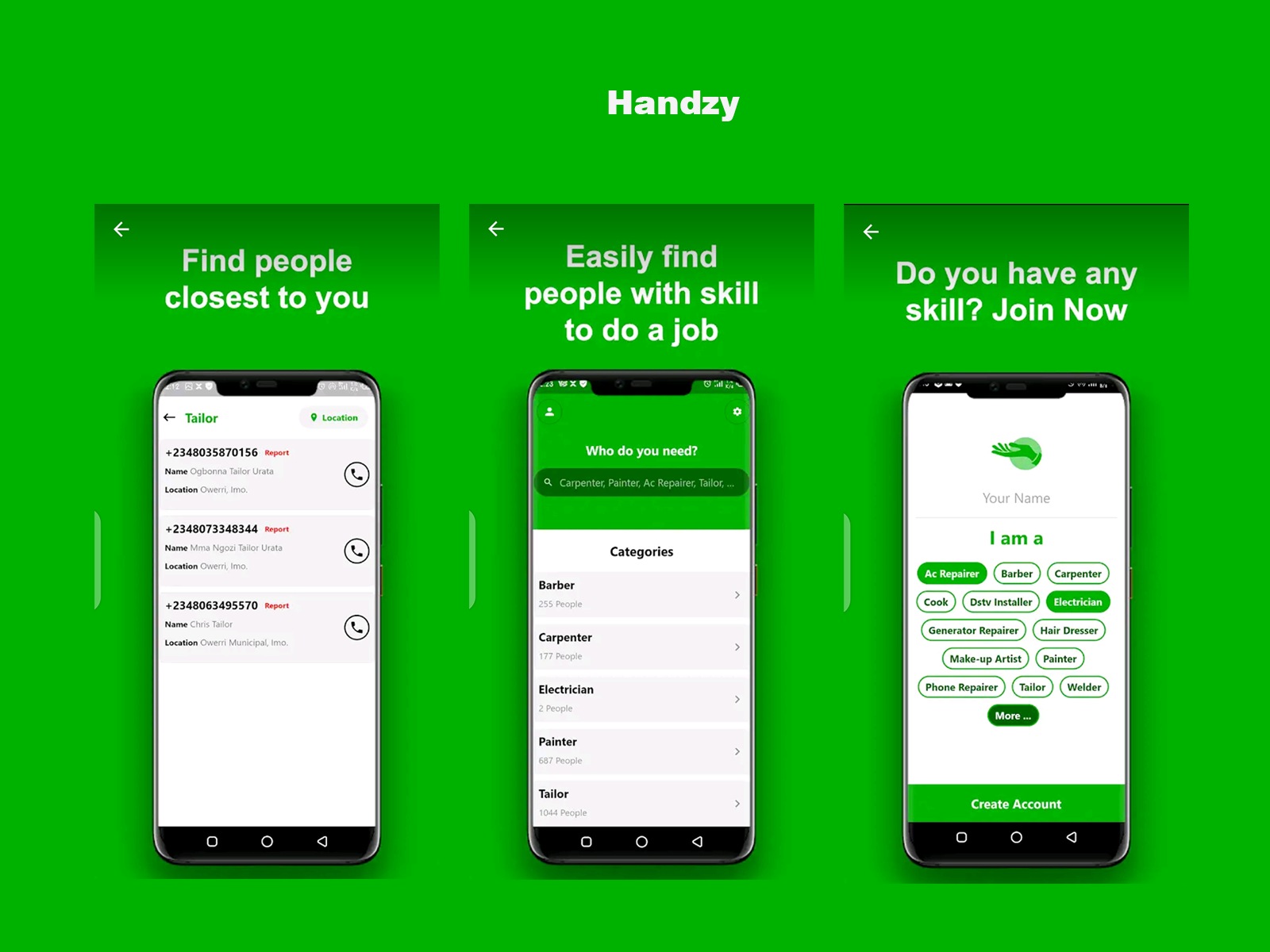 Handzy Application by KALU BONIFACE NWANKWO on Dribbble