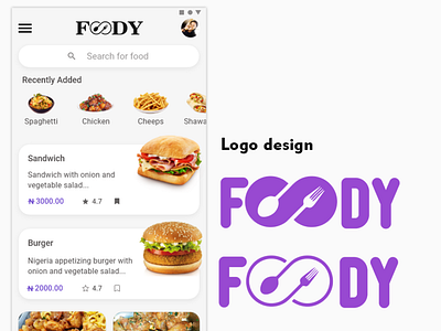 Foody application 3d animation branding graphic design logo motion graphics ui