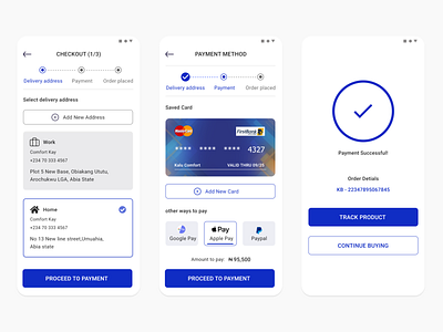 Checkout, payment method and confirmation product design