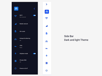 Side bar light and dark theme ui