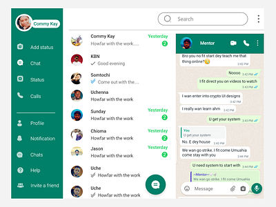 Web WhatsApp UI design