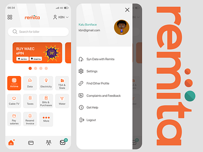 Remita Mobile UI design