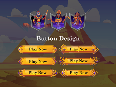 Egypt gods casino slot button design 2d 3d animation branding design games graphic design illustration logo motion graphics slot ui