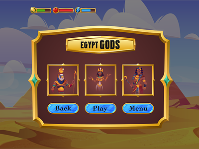 Egypt gods casino slot design 3d animation branding casino design game graphic design illustration logo motion graphics slot ui vector