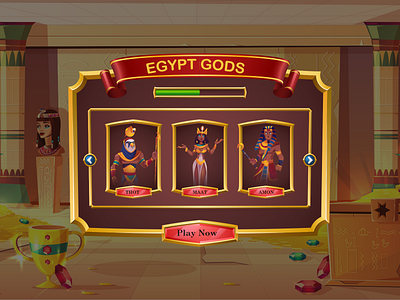 Egypt gods casino slot game design 3d animation branding casino design game graphic design illustration logo motion graphics slot ui vector