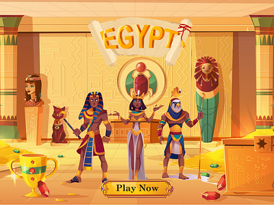 Egypt gods casino slot design 3d animation branding design graphic design illustration logo motion graphics ui vector