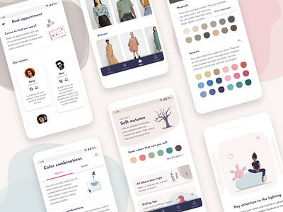 Personal Color Analysis/Stylist E-Commerce App design mobile mobile app product design ui ux