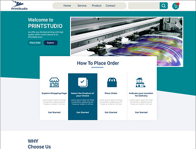 Landing page for printing company design ui ux