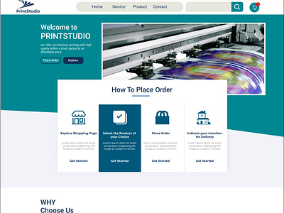 Landing page for printing company