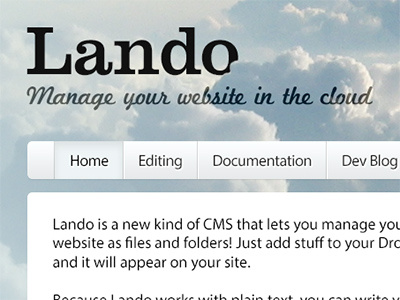New Lando Promo Site cloud cms lando