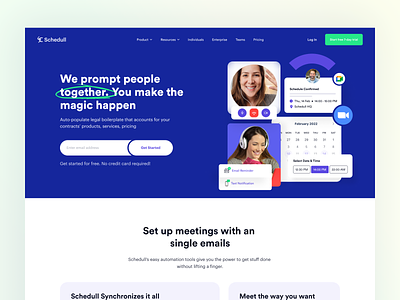 Schedule your meeting - Schedull Homepage application branding calendar calendly divi homepage meeting mobile muslim product design productdesign reminder schedule meeting typography uxresearch uxui web web design webdesign website