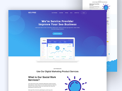 Freebie l SEO Landing Page Concept footer free freebie header homepage landingpage logo menu mockup popular seo