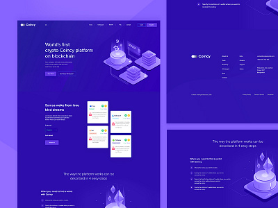 Crypto Coincy Landing Page bitcoin blockchain coincy crypto design ico illustration landingpage ui webdesign website