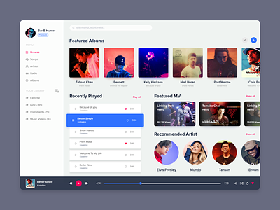 Music Player albums artist dashboard daskboardmusic desktop lyrics music musicdashboard musicplayer pause player songs video