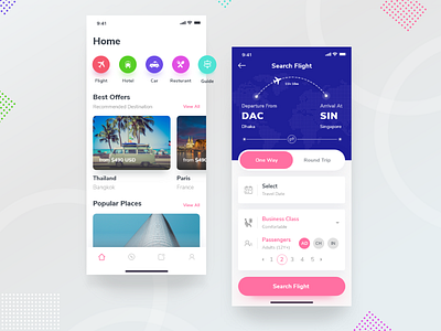 Flight Booking App Exploration app app animation app concept apps design designsystem development flight flight booking flight search home illustration interface ios popular prelook studio search flight ui ux website