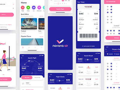 Flight Ticket Booking App Project 2019 air airline apps booking dashboard design dhaka flight flight booking illustration interface mobile app popular ticket ui ux web webdesign website