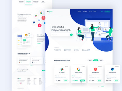 Hire Experts & Find your job agency app client dashboard designsystem findyourjob hire illustration interface jobfinder joppost landing product design storetasker typography ui ux web webdesign website